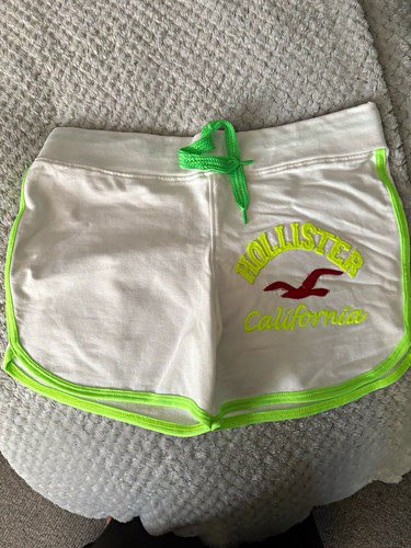 Hollister white jersey shorts - hollister,