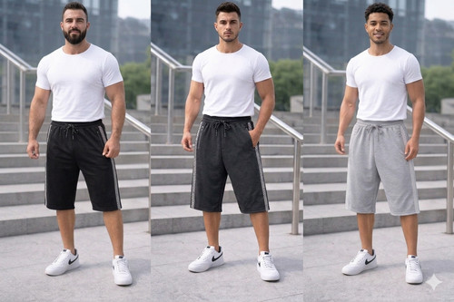 Mens fleece shorts three - mens,