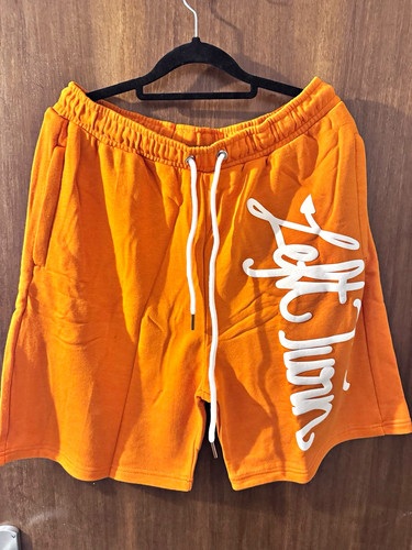 Men orange sweat shorts - sweat, l