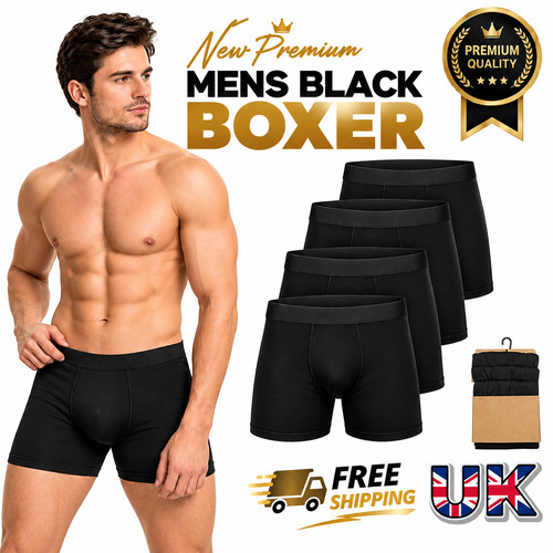 Pack mens black boxer - 12,