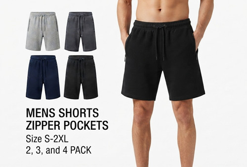 Mens shorts with zip pockets - with,