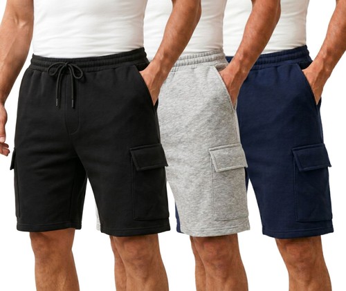 Mens cargo fleece shorts - cargo, sweat